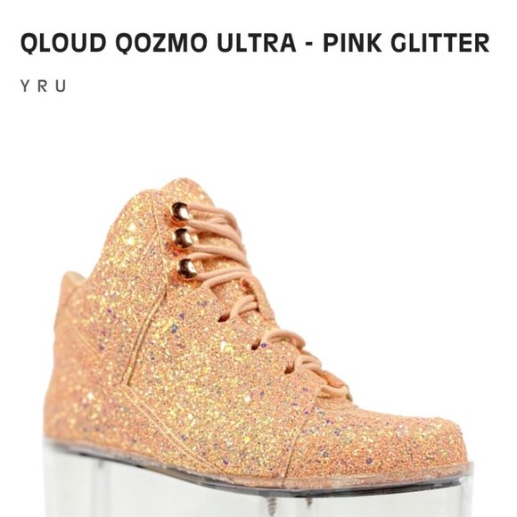 Sparkly YRU sneakers w clear fillable platforms! - Picture 2 of 4